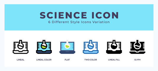 Science icon symbol. isolated. vector illustration with different styles