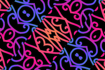 colourful gradient line art pattern of indonesian culture traditional tenun batik ethnic dayak ornament for wallpaper ads background