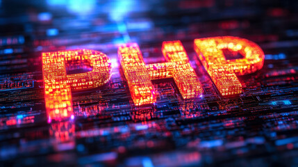 Dynamic PHP Illustration with Binary Code Streams and Web Elements