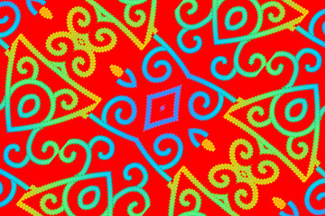 colourful gradient line art pattern of indonesian culture traditional tenun batik ethnic dayak ornament for wallpaper ads background