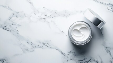 Elegant Cosmetic Jar Mockup with Premium Labels on Marble Surface