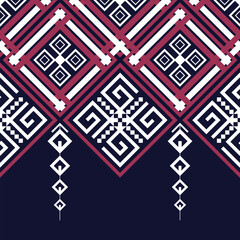 The vectors of Fabric pattern line drawing with 2 colors.