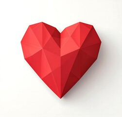 3D red heart icon, on a white background