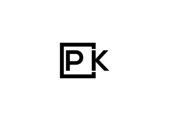 modern PK logo design with vector icon template
