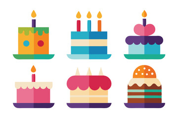 delicious fresh birthday cake vector illustration with white background