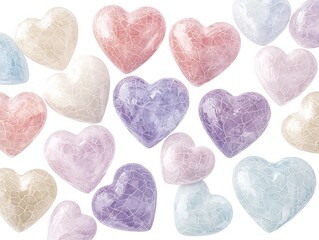 Obraz premium A background filled with pastel-colored hearts