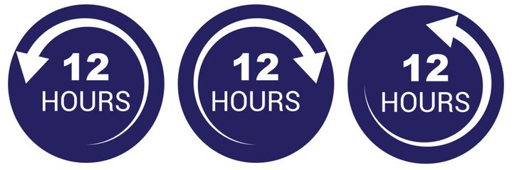 Fototapeta premium 12 twelve hour icon. 