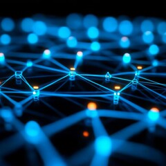 Digital diverse network, interconnected holographic web, cyber glow