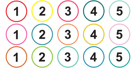 colorful bullet point icon vector collection on a white background