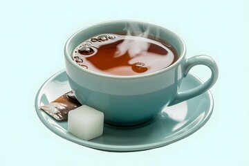 A Cup of Tea on White Background