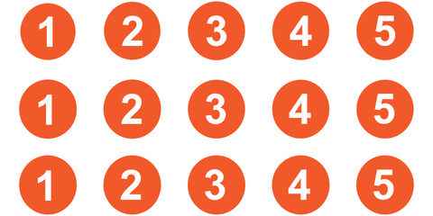 Set of different colours bullet points.