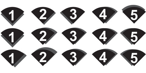 Set of different colours bullet points.