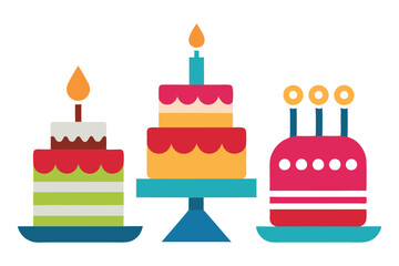 Happy birthday delicious cake vector illustration on a white background