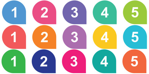 colorful bullet point icon vector collection on a white background