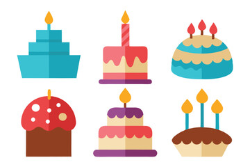 Happy birthday delicious cake vector illustration on a white background