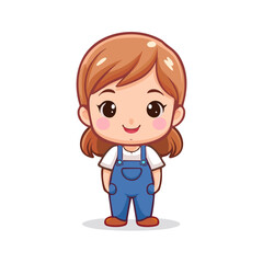 Obraz premium Mechanic Cute Worker Work Job Profession Professional Occupation Cartoon Character 