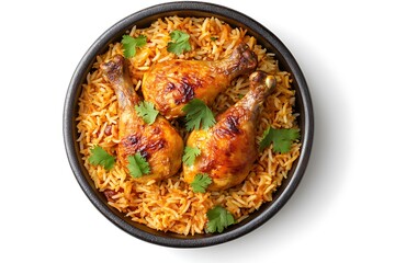 Fototapeta premium fried chicken legs in a frying pan with stewed chopped cabbage, garlic and green onions, cheese, farm eggs and salt