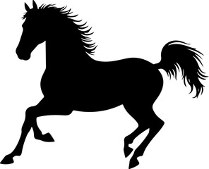 Silhouette of a horse running © Nishat