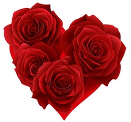 Naklejka premium A heart-shaped arrangement of red roses