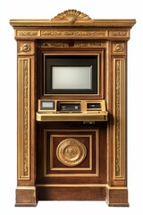 Fototapeta premium Ornate wooden frame with a screen.