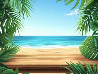Obraz premium Tropical Beach Scene for Summer Product Display