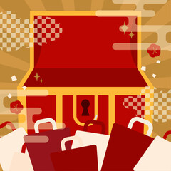 和風の宝箱背景