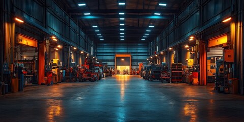 Fototapeta premium Industrial Interior with Machinery