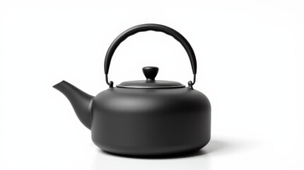 Sleek Black Teapot on a White Background for Minimalist Design