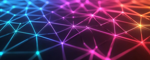 Obraz premium Holographic network diversity, neon lines, abstract futuristic glow
