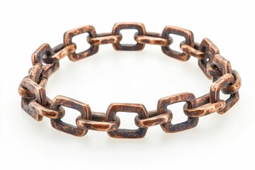 Obraz premium A bronze chain in a circle shape.