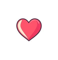 A simple red heart vector graphic on a white background
