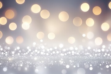 Glowing silver bokeh lights create a magical winter wonderland for Christmas