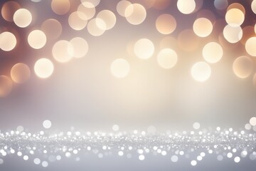 Glowing silver bokeh lights create a magical winter wonderland for Christmas