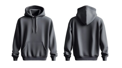 White Hoodie Mockup with Black Accents