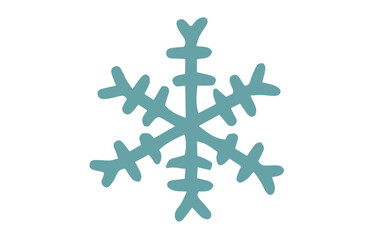 シンプルな青い雪の結晶のイラスト