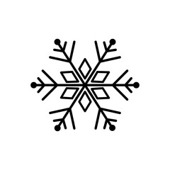 Snowflake icon isolated on white background. Snow and winter icon. Snowflake decorative element for Christmas. Vector illustration.