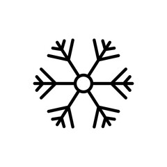 Snowflake icon isolated on white background. Snow and winter icon. Snowflake decorative element for Christmas. Vector illustration.