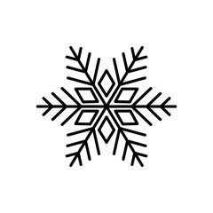 Snowflake icon isolated on white background. Snow and winter icon. Snowflake decorative element for Christmas. Vector illustration.