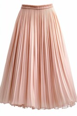 Pink pleated skirt isolated on white.