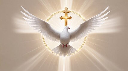 Symbolic representation of Jesus' baptism with dove and cross during Epiphany celebration