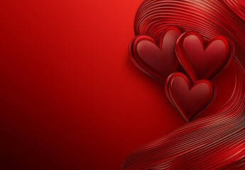 Red background with hearts, Valentine's Day theme