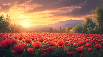 Poppies in the Golden Hour