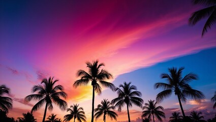 palm trees at sunset "Golden Horizons: The Silhouettes of Palm Trees Against a Brilliant Sunset Sky, Marking the End of a Perfect Day"
"A Tropical Serenade: Palm Trees Standing Tall as the Sun Sets, 