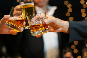 whiskey, for a friendly party in a bar or a restaurant.