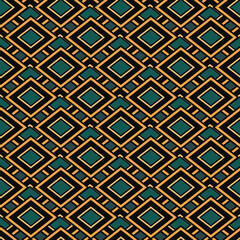 Arabic arabesque seamless pattern with colorful elements. Geometric background. Design greeting card for Ramadan Kareem, Islamic ornamental colorful detail of mosaic. Vector illustration