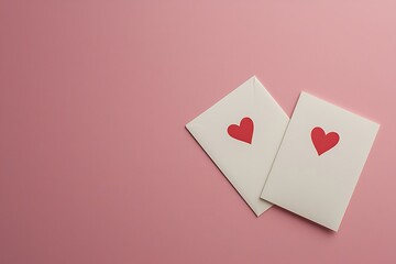 Valentine's Day love letter with a red heart and envelope