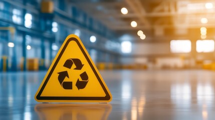 Bold yellow recall sign, a closeup view highlighting product safety and consumer awareness