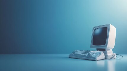 Vintage computer setup, exploring the nostalgia of retro technology with classic keyboard and mouse