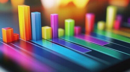 Obraz premium Colorful bar graph representing data in a visually appealing format.