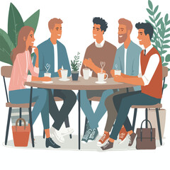 friends enjoying quality time vector